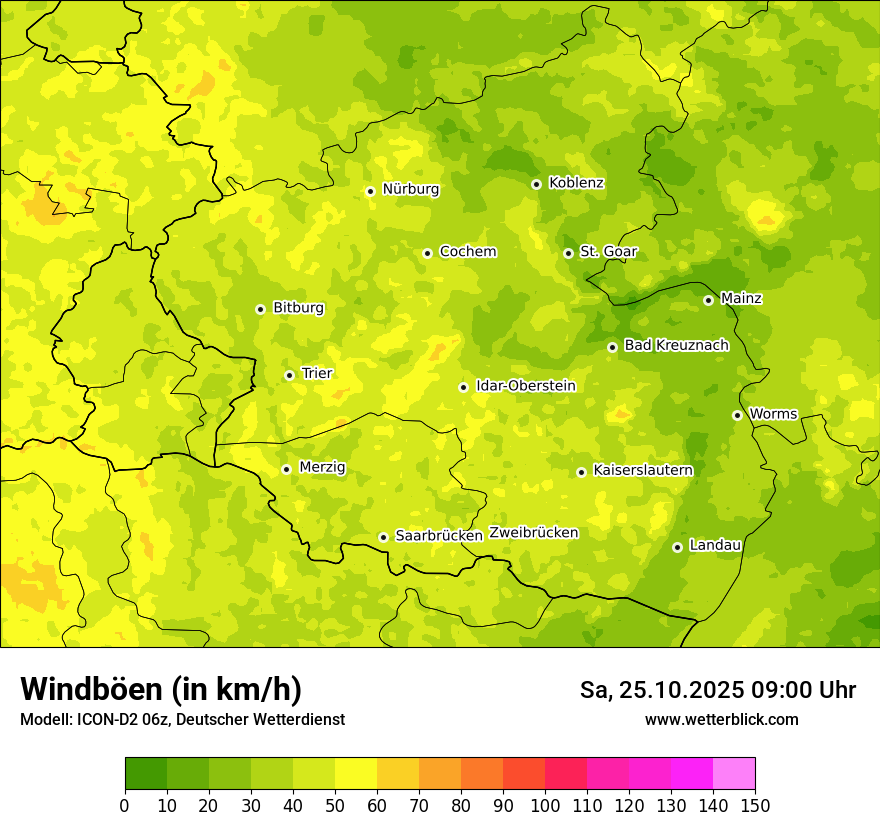 Modellkarten Windgeschwindigkeit