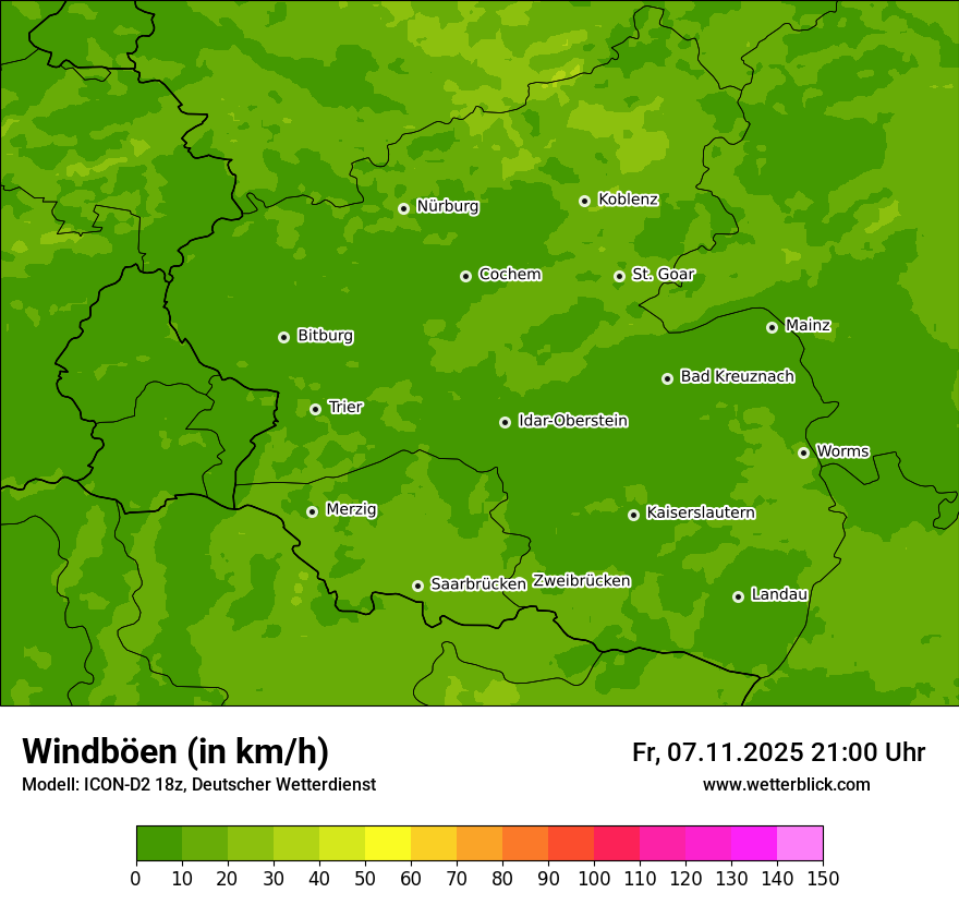Modellkarten Windgeschwindigkeit