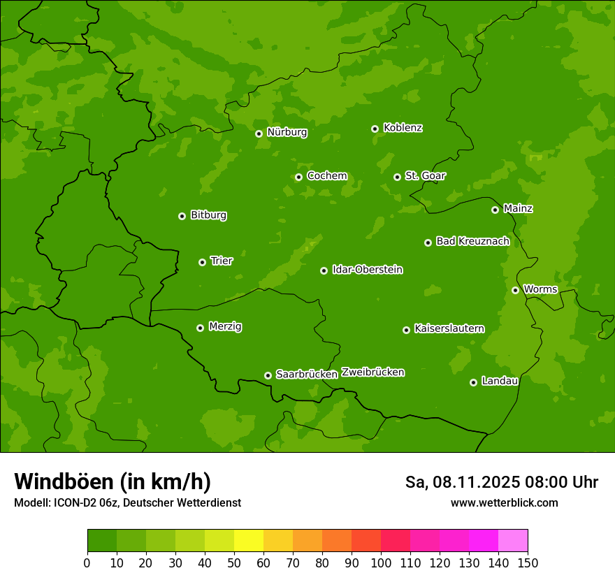 Modellkarten Windgeschwindigkeit
