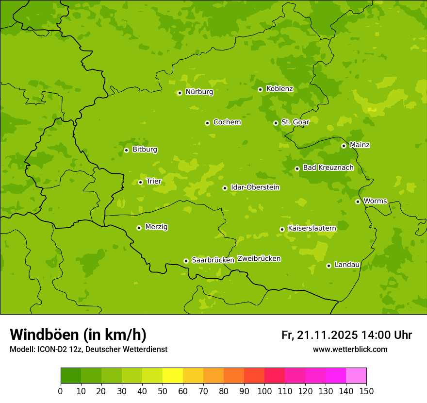 Modellkarten Windgeschwindigkeit