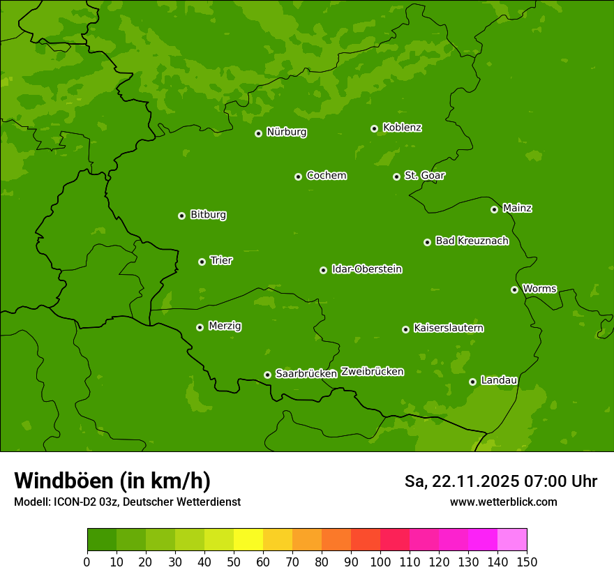 Modellkarten Windgeschwindigkeit