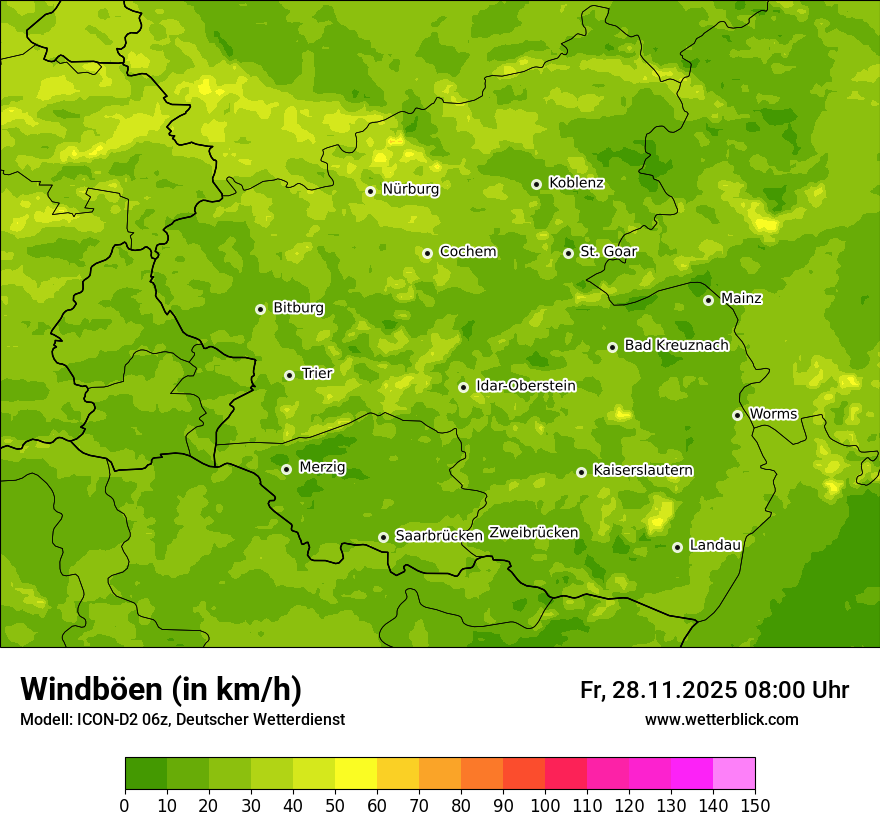 Modellkarten Windgeschwindigkeit