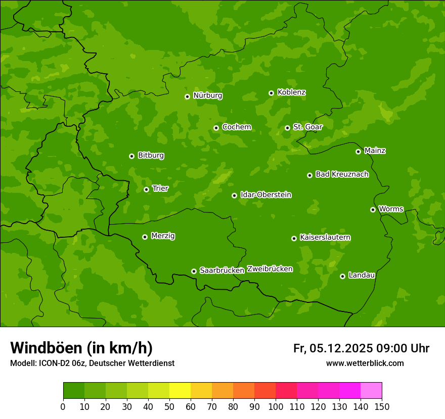 Modellkarten Windgeschwindigkeit