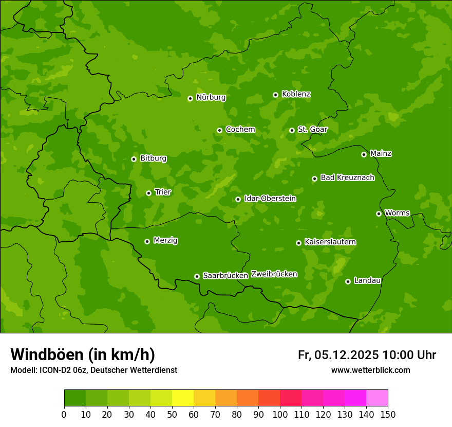 Modellkarten Windgeschwindigkeit