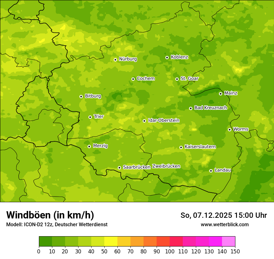 Modellkarten Windgeschwindigkeit