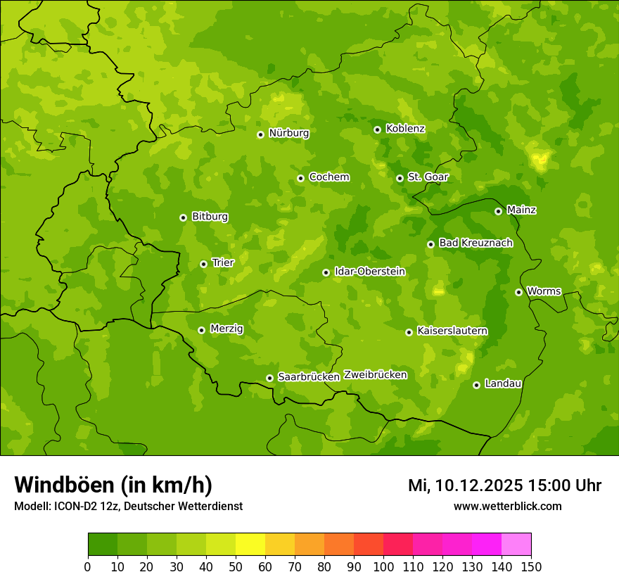 Modellkarten Windgeschwindigkeit
