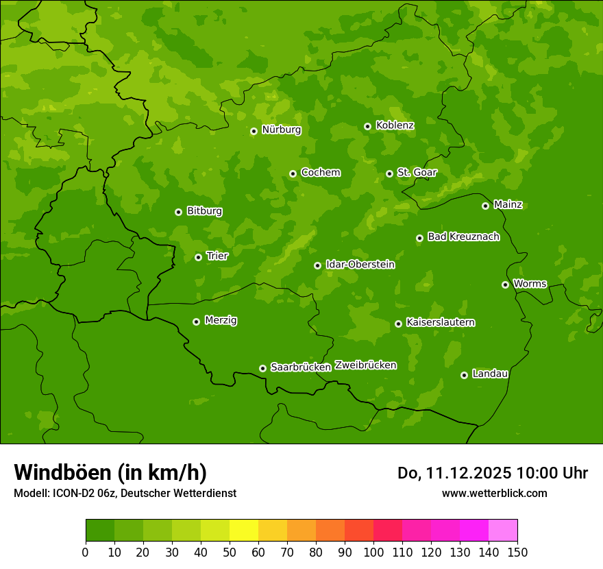 Modellkarten Windgeschwindigkeit