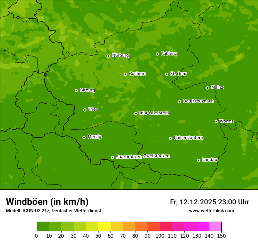 Modellkarten Windgeschwindigkeit