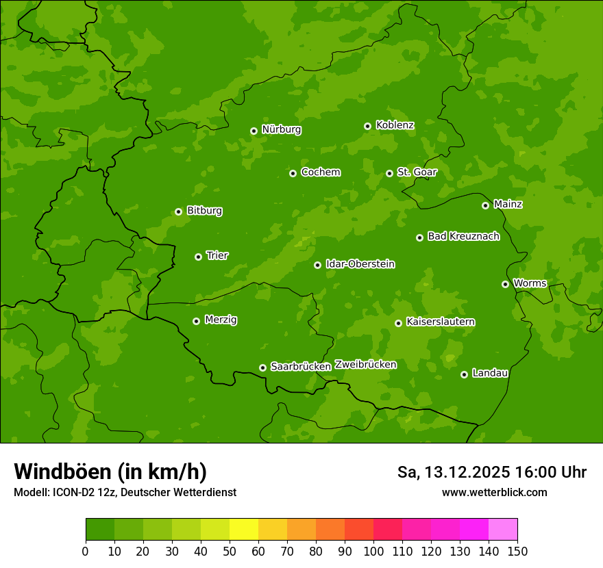 Modellkarten Windgeschwindigkeit