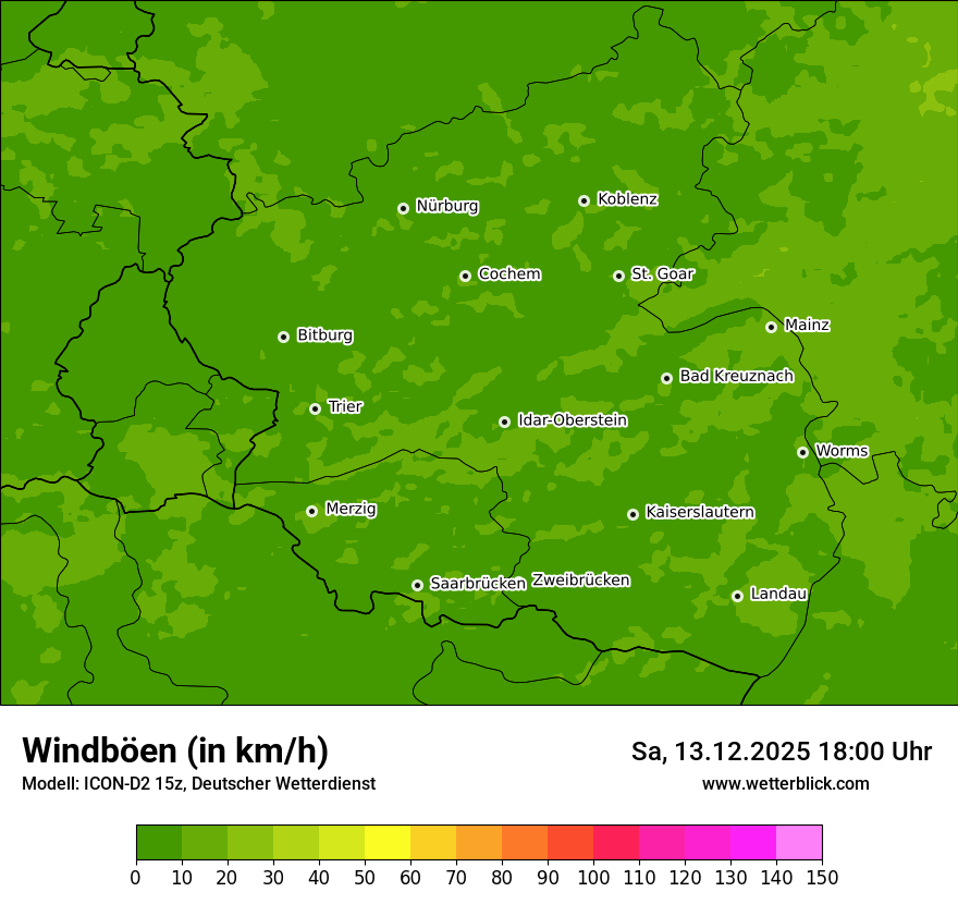 Modellkarten Windgeschwindigkeit