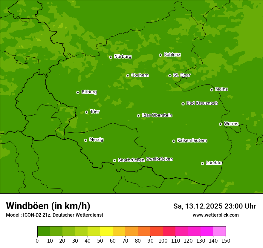Modellkarten Windgeschwindigkeit