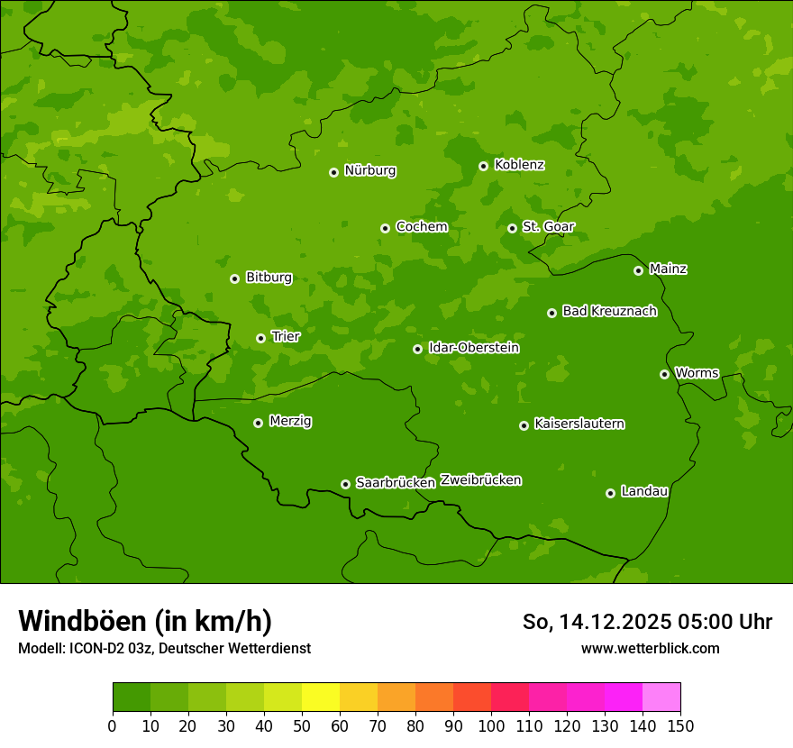 Modellkarten Windgeschwindigkeit