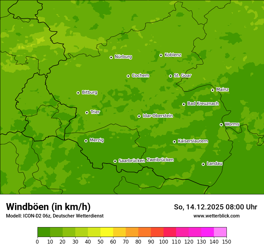 Modellkarten Windgeschwindigkeit