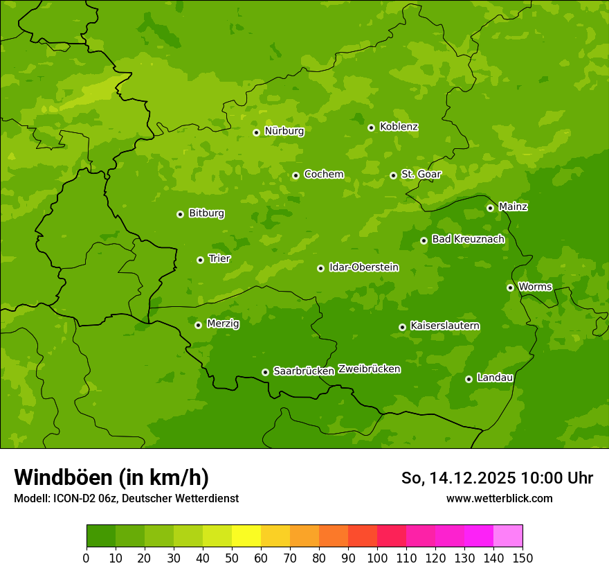 Modellkarten Windgeschwindigkeit