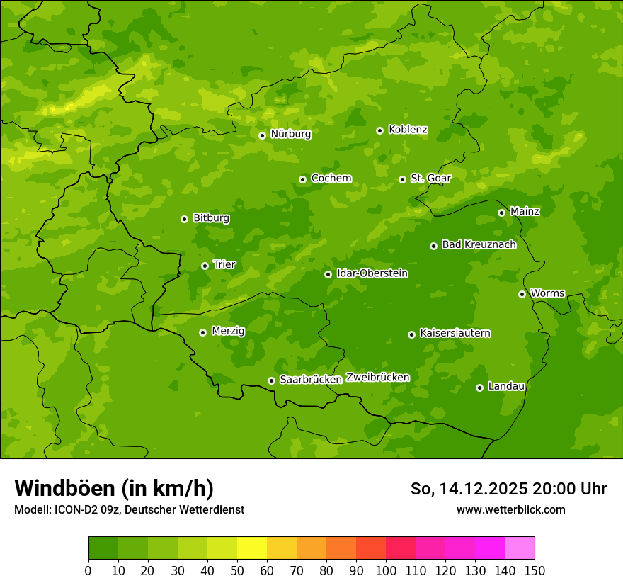 Modellkarten Windgeschwindigkeit