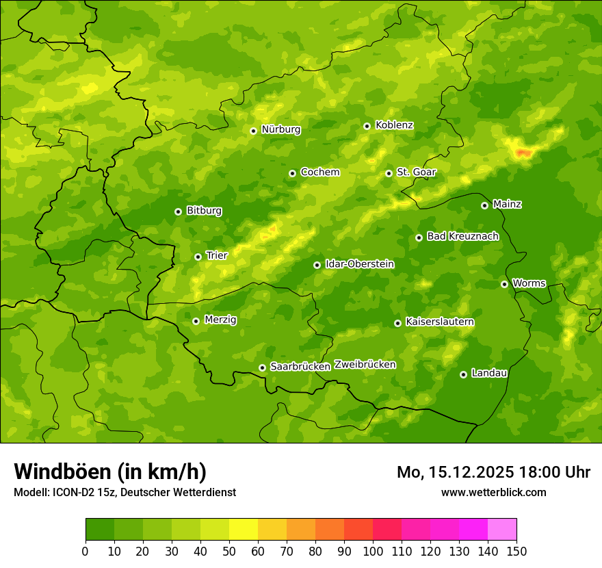 Modellkarten Windgeschwindigkeit
