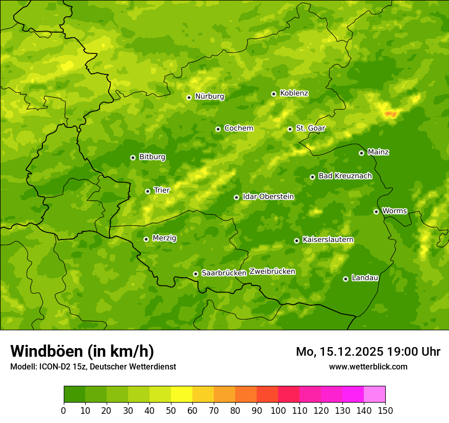 Modellkarten Windgeschwindigkeit