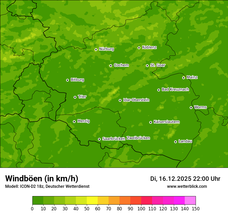 Modellkarten Windgeschwindigkeit