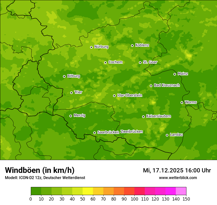 Modellkarten Windgeschwindigkeit