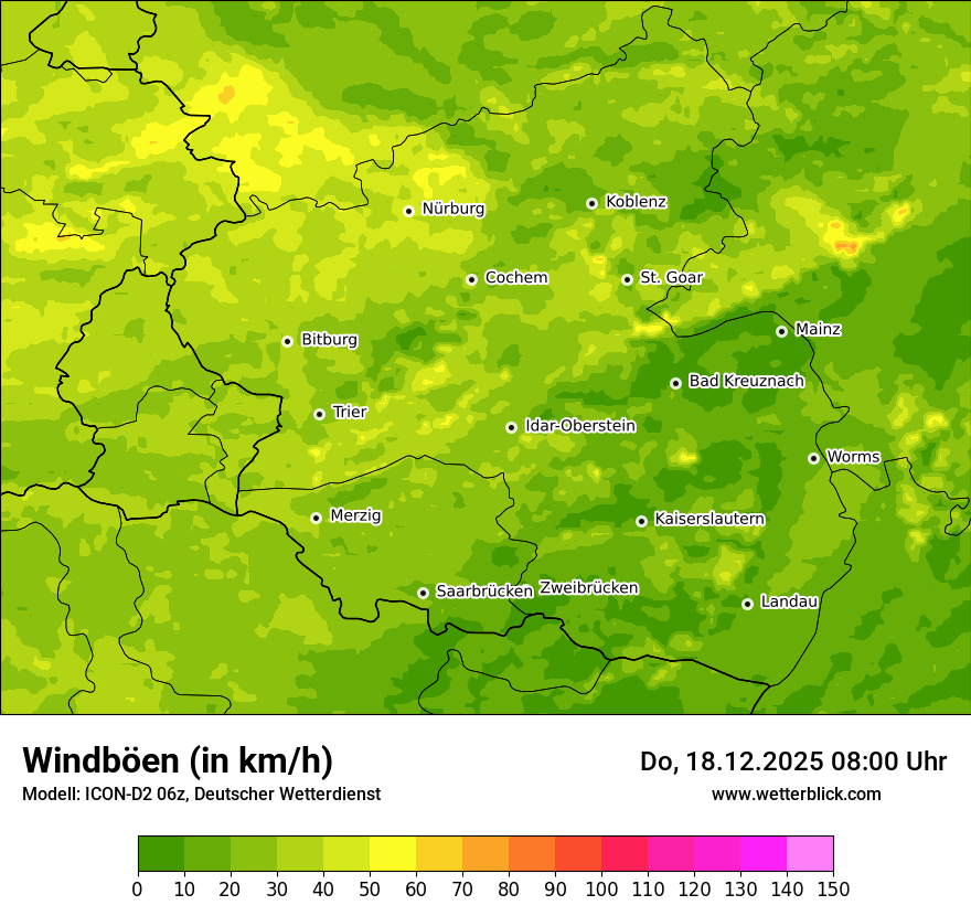 Modellkarten Windgeschwindigkeit