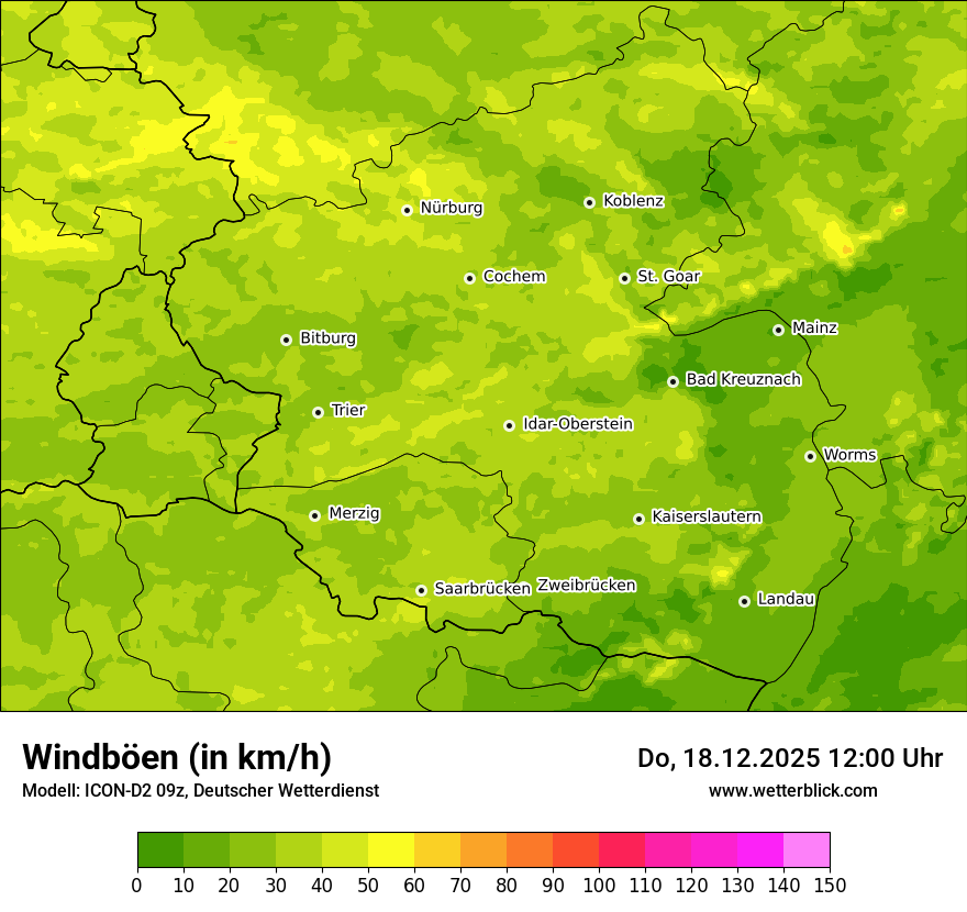 Modellkarten Windgeschwindigkeit