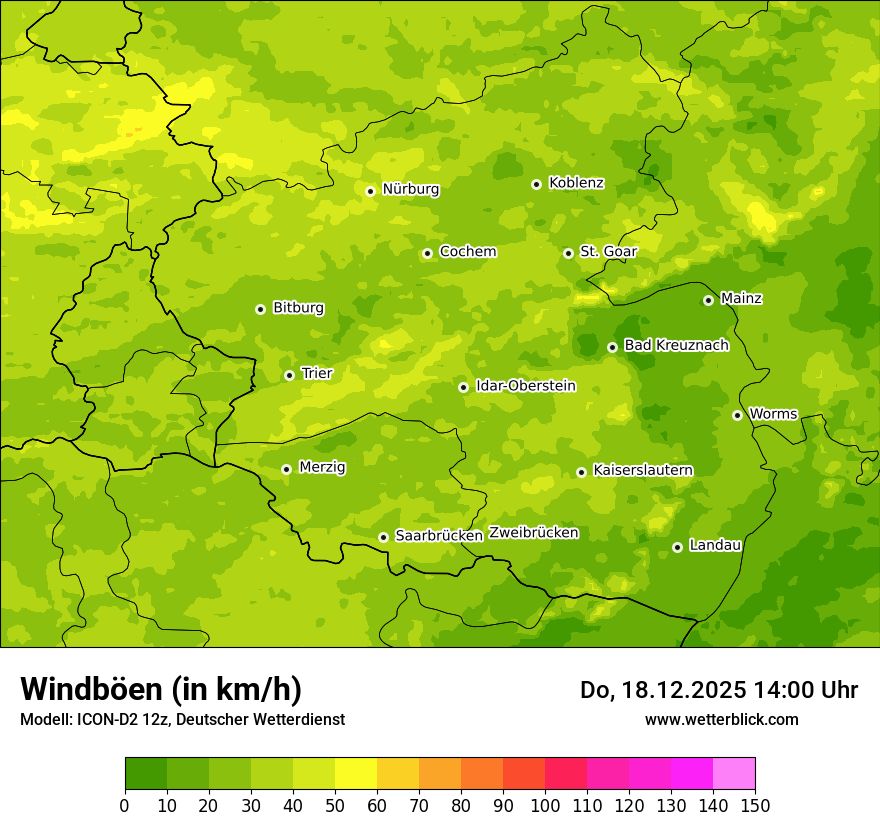 Modellkarten Windgeschwindigkeit