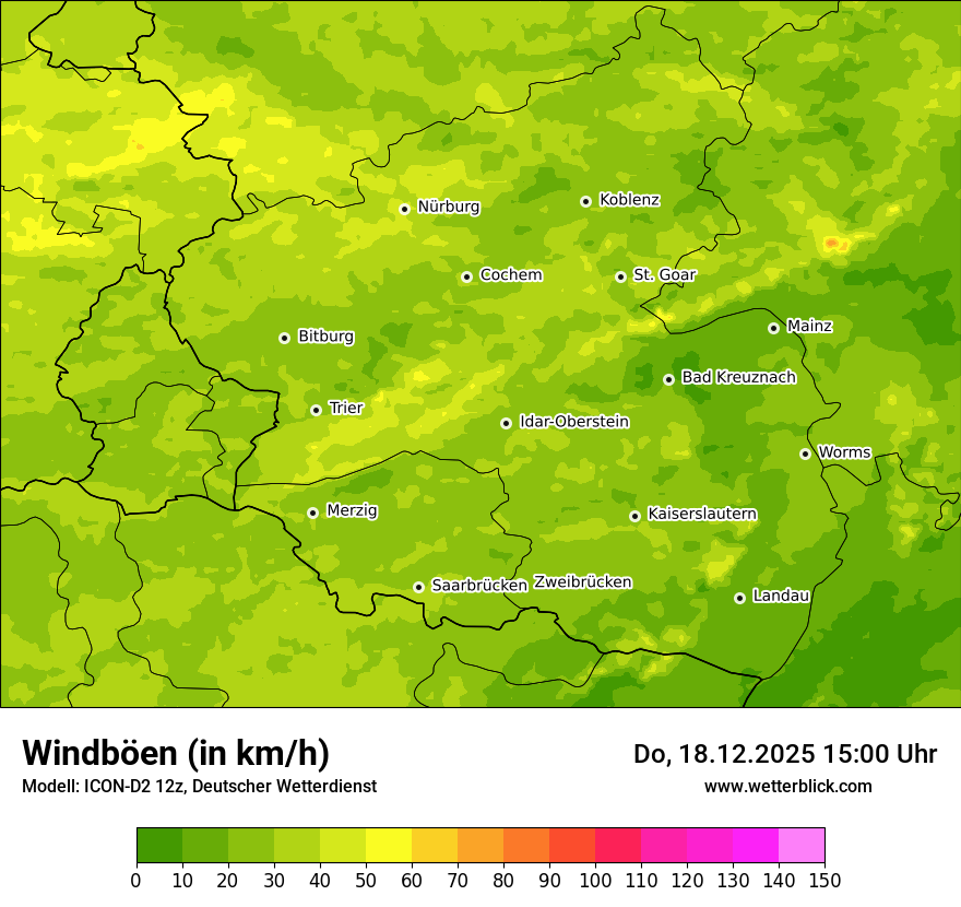 Modellkarten Windgeschwindigkeit