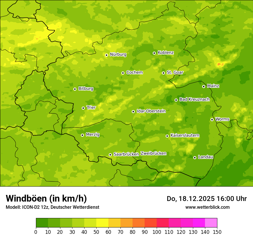 Modellkarten Windgeschwindigkeit