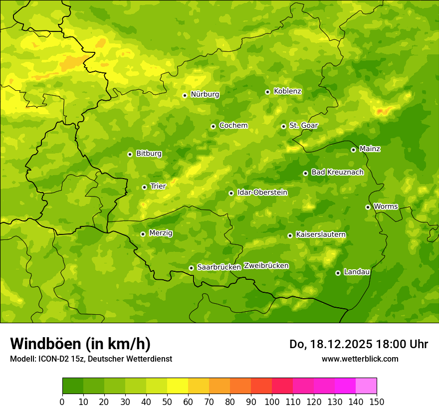 Modellkarten Windgeschwindigkeit
