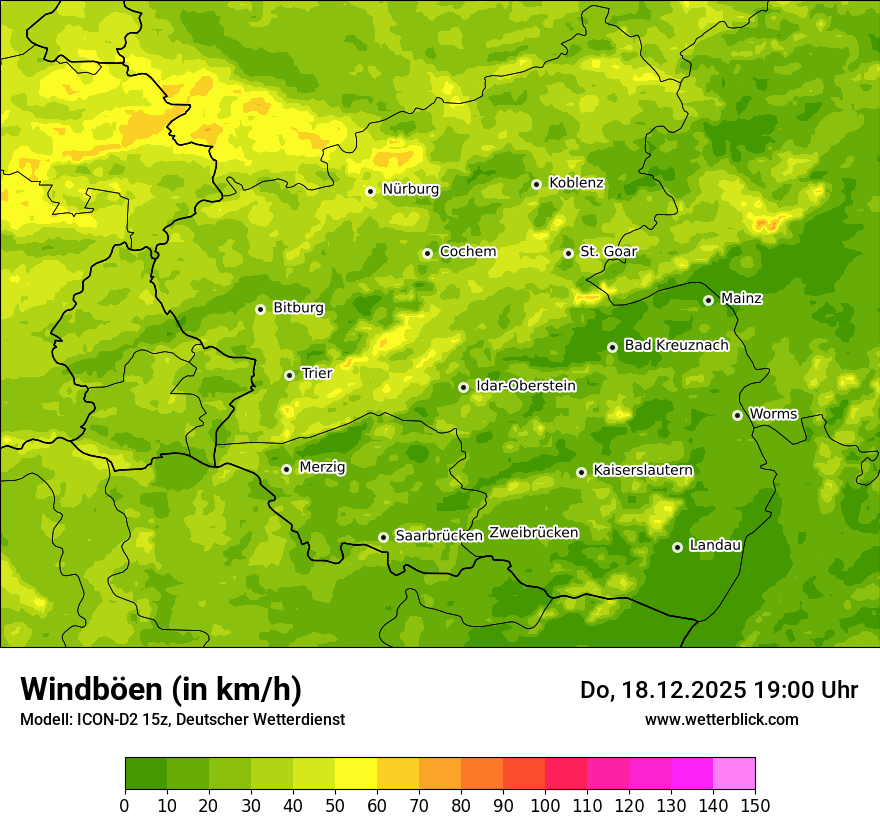 Modellkarten Windgeschwindigkeit