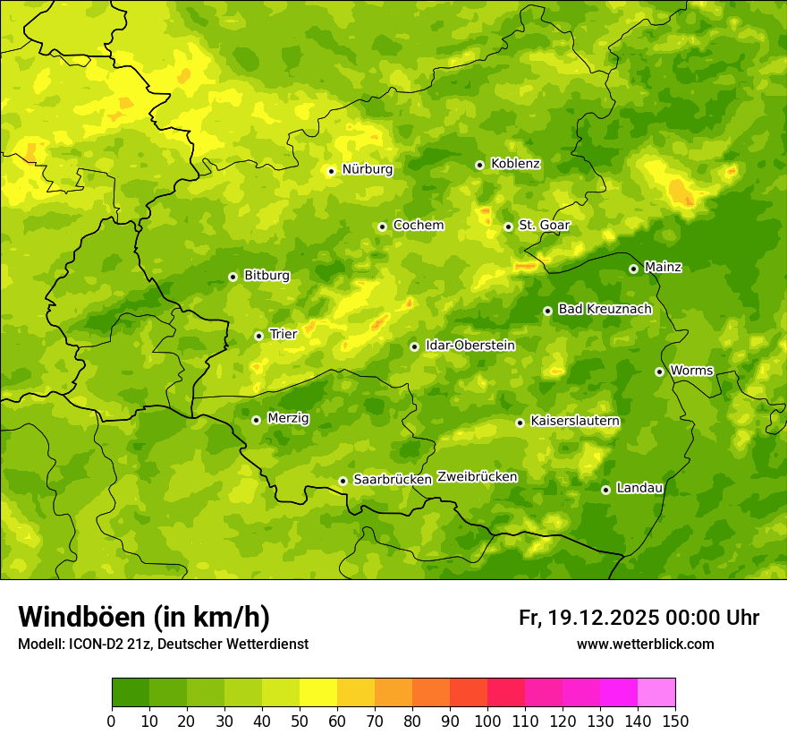 Modellkarten Windgeschwindigkeit