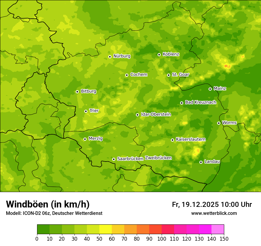 Modellkarten Windgeschwindigkeit