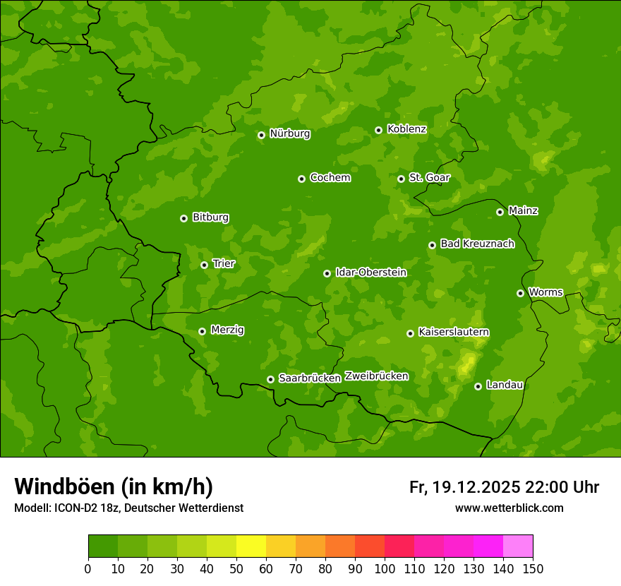 Modellkarten Windgeschwindigkeit