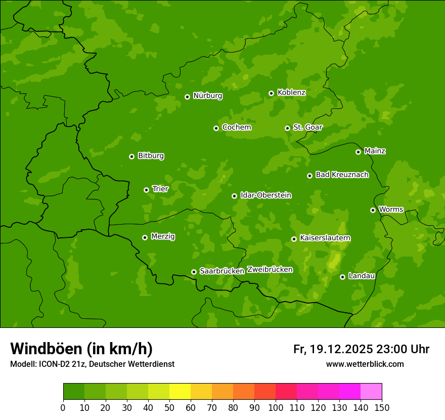 Modellkarten Windgeschwindigkeit