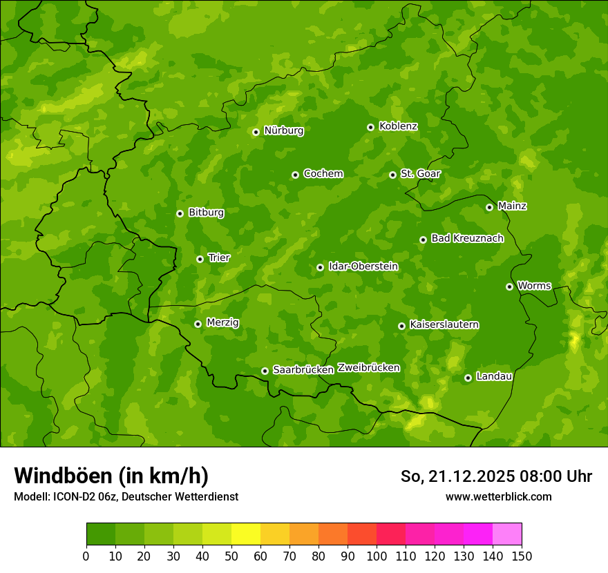 Modellkarten Windgeschwindigkeit