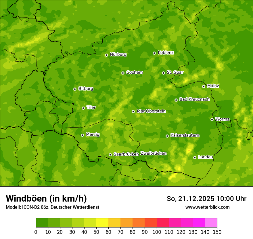 Modellkarten Windgeschwindigkeit