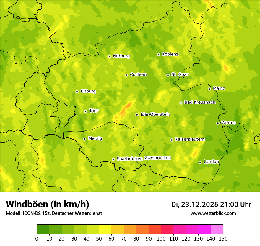 Modellkarten Windgeschwindigkeit