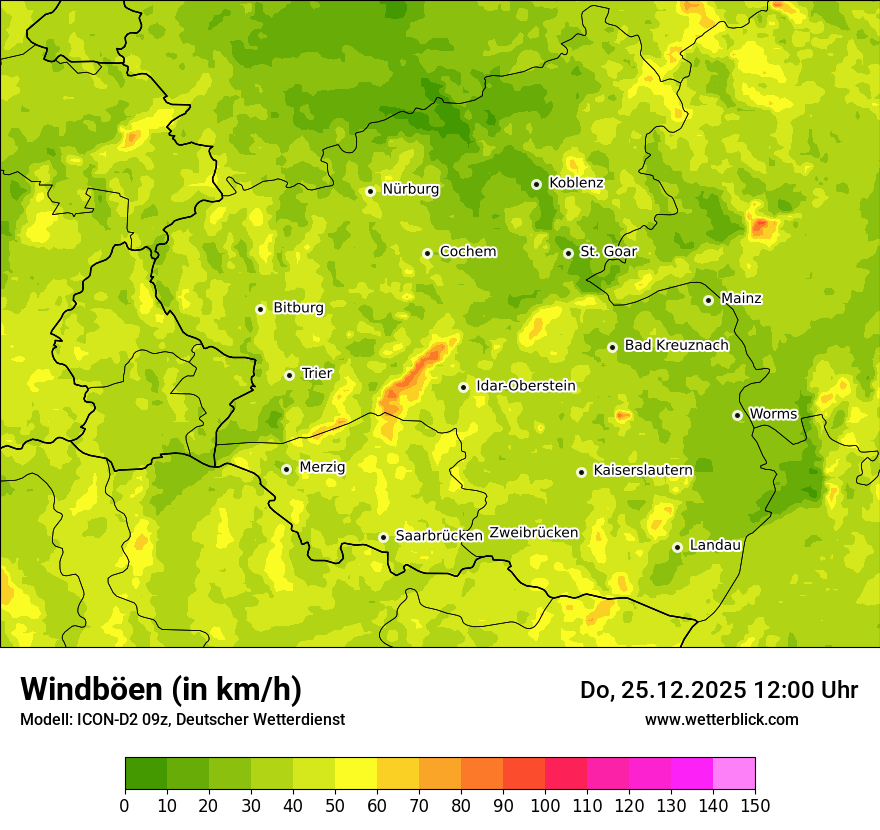 Modellkarten Windgeschwindigkeit
