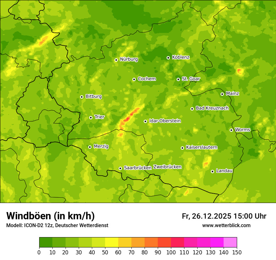 Modellkarten Windgeschwindigkeit