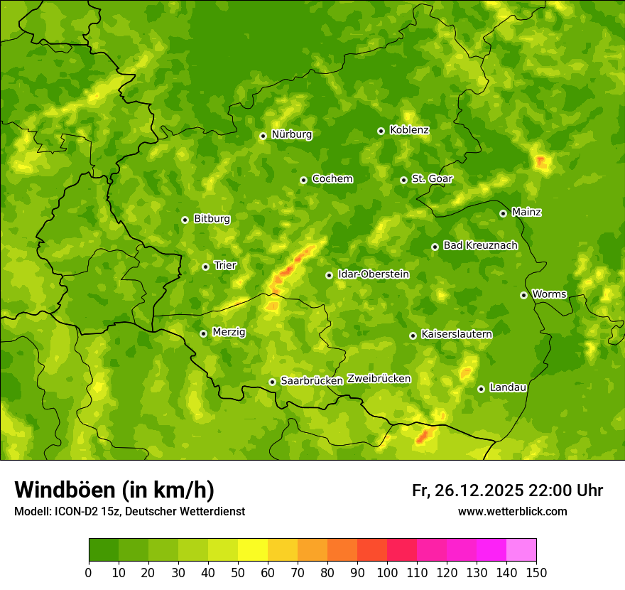 Modellkarten Windgeschwindigkeit