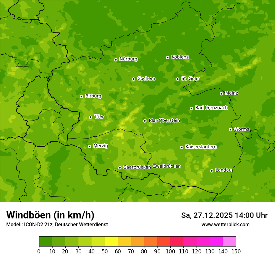 Modellkarten Windgeschwindigkeit