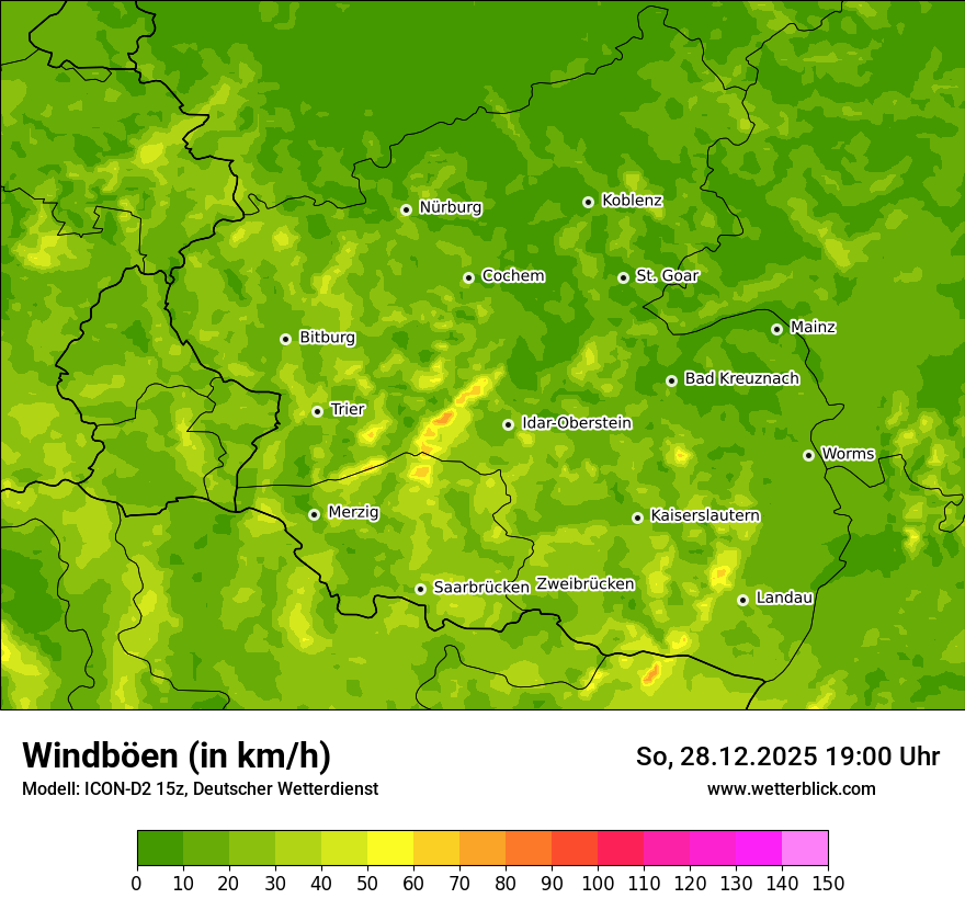 Modellkarten Windgeschwindigkeit