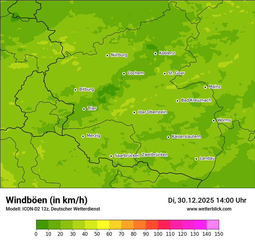Modellkarten Windgeschwindigkeit