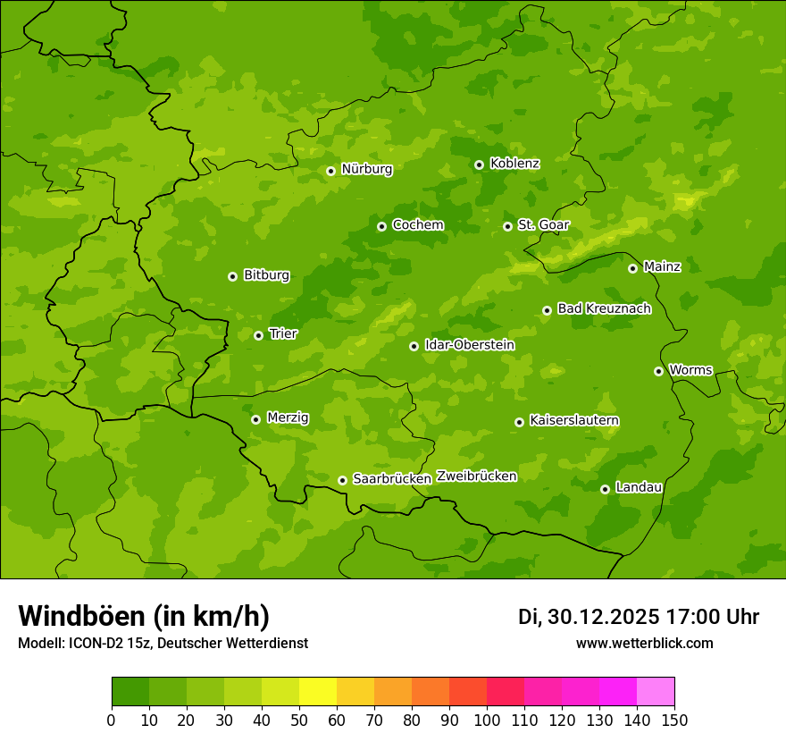 Modellkarten Windgeschwindigkeit