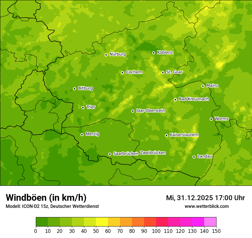 Modellkarten Windgeschwindigkeit