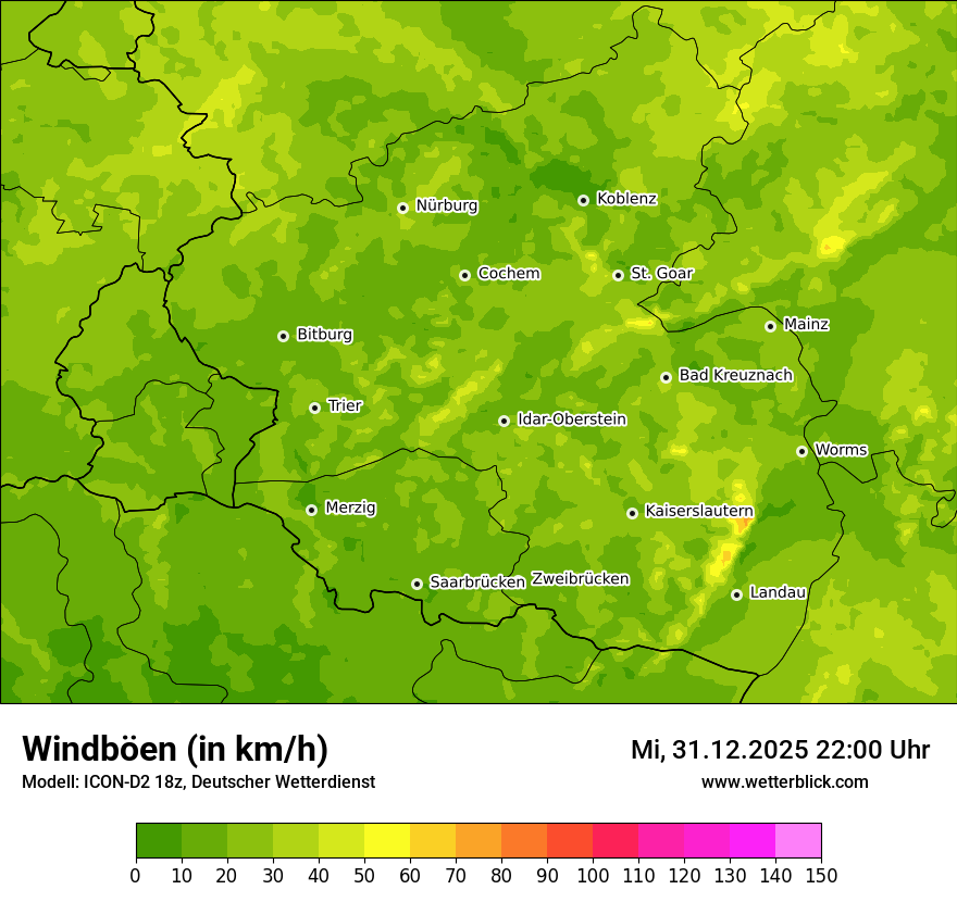 Modellkarten Windgeschwindigkeit
