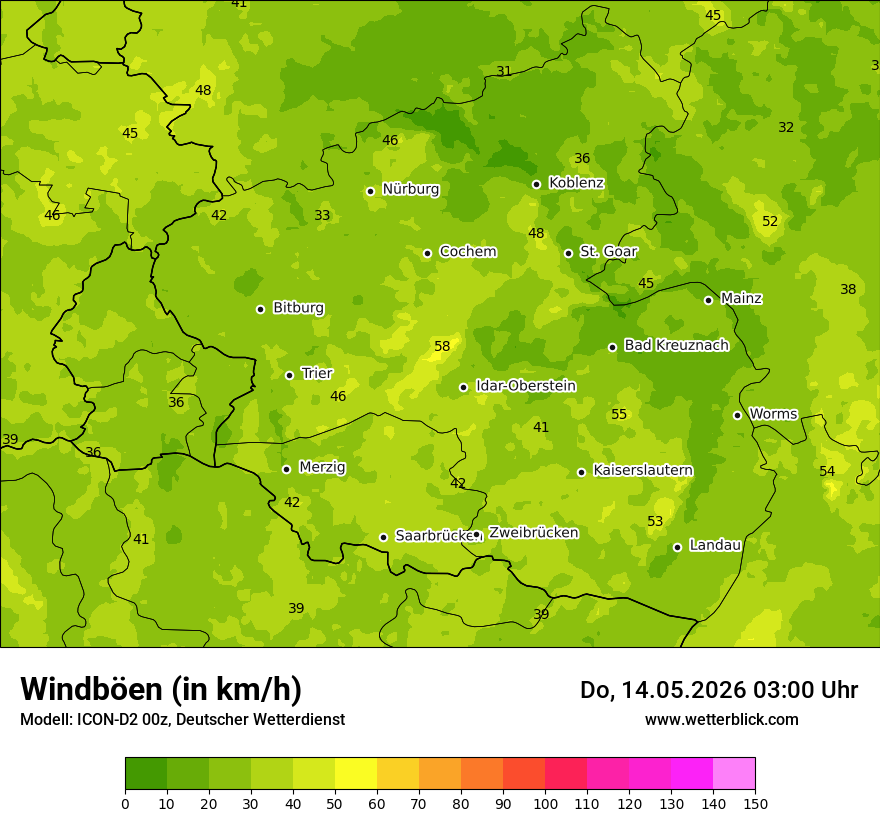Maximale Windböen