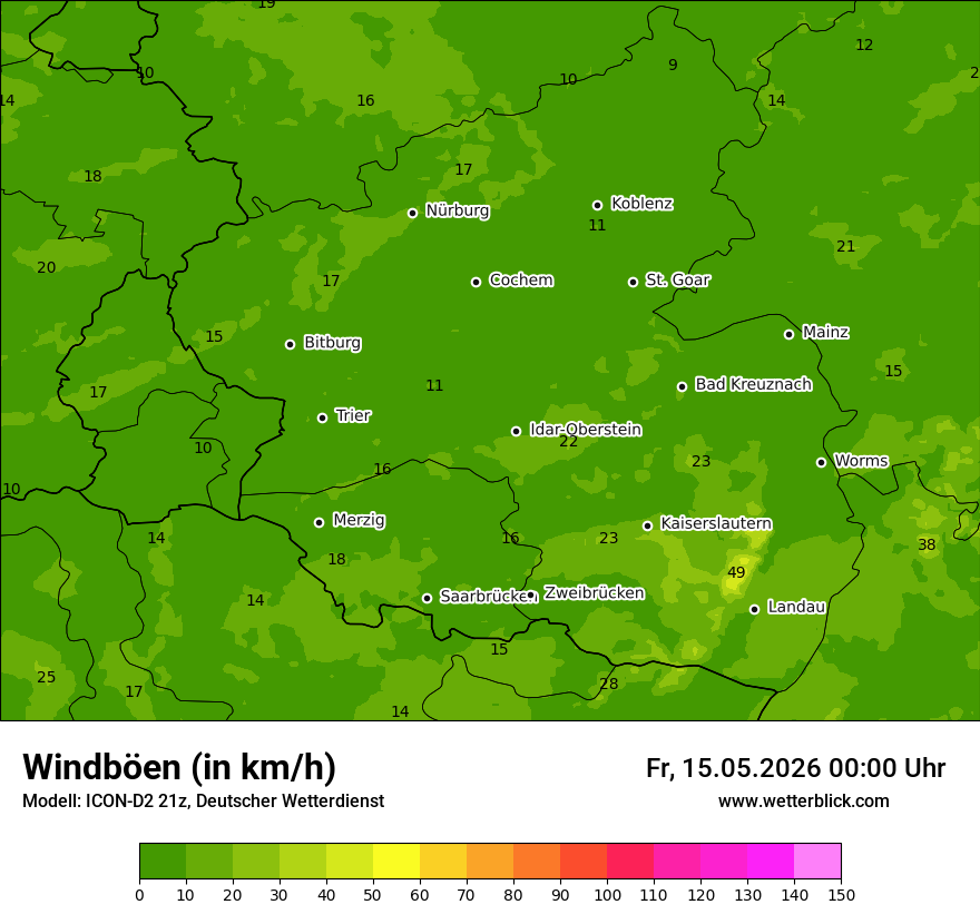 Maximale Windböen