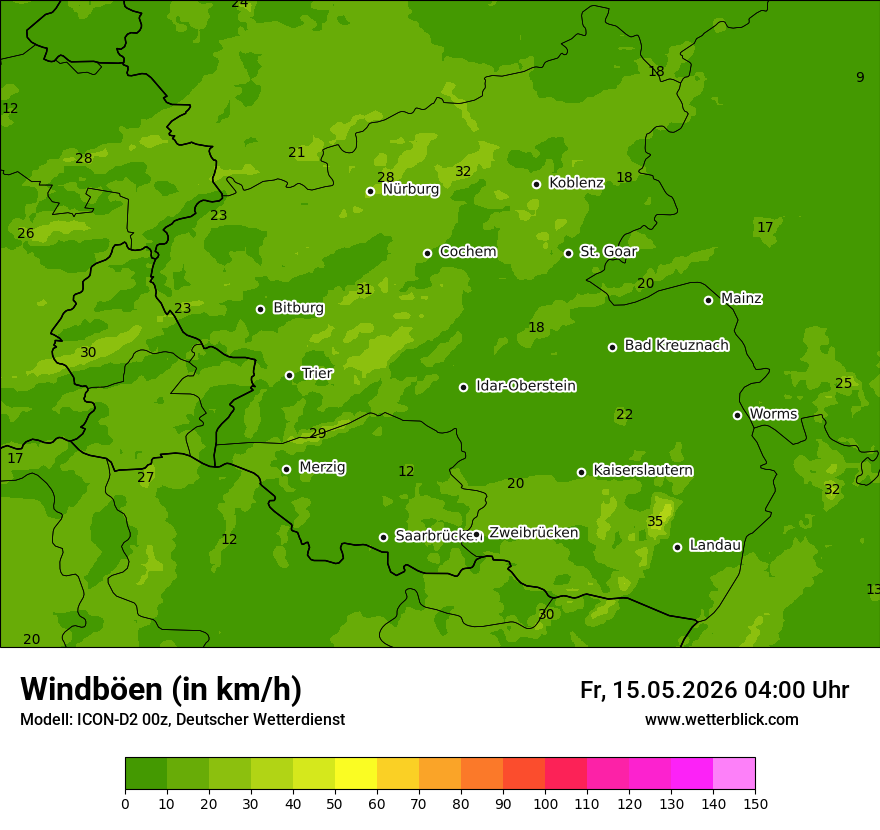 Maximale Windböen
