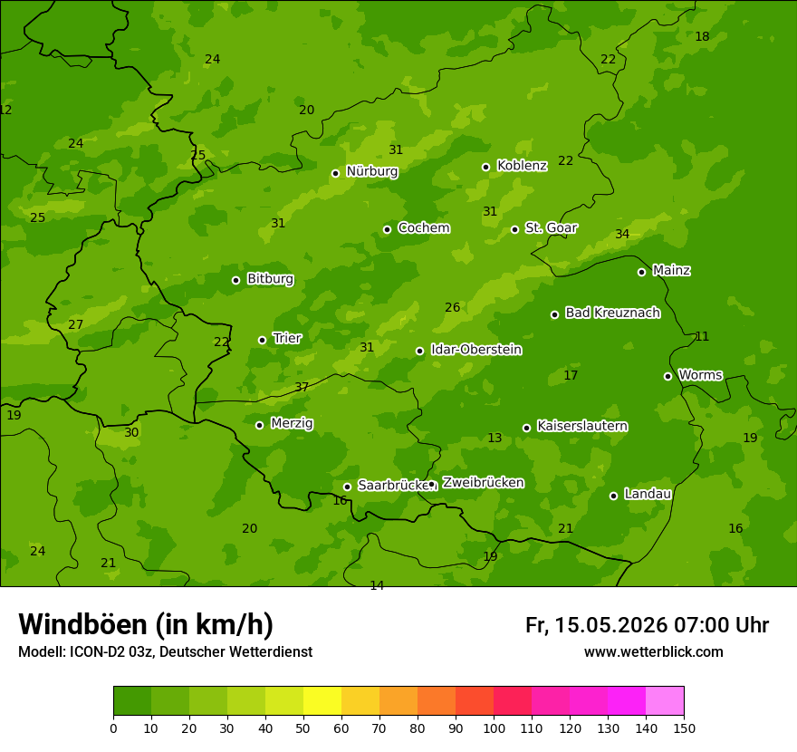 Maximale Windböen